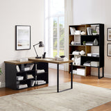 Accord Expandable Bookcase - Dark Oak and Black Unclassified Criterion 